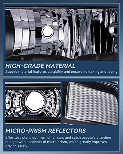 Nilight Headlight Assembly For 1998 1999 2000 2001 2002 2003 2004 2005 Chevy Blazer Headlights 1998-2004 Chevrolet S10 Pickup Replacement Headlamp Housing Bumper Lights, 2 Years Warranty #TOP3