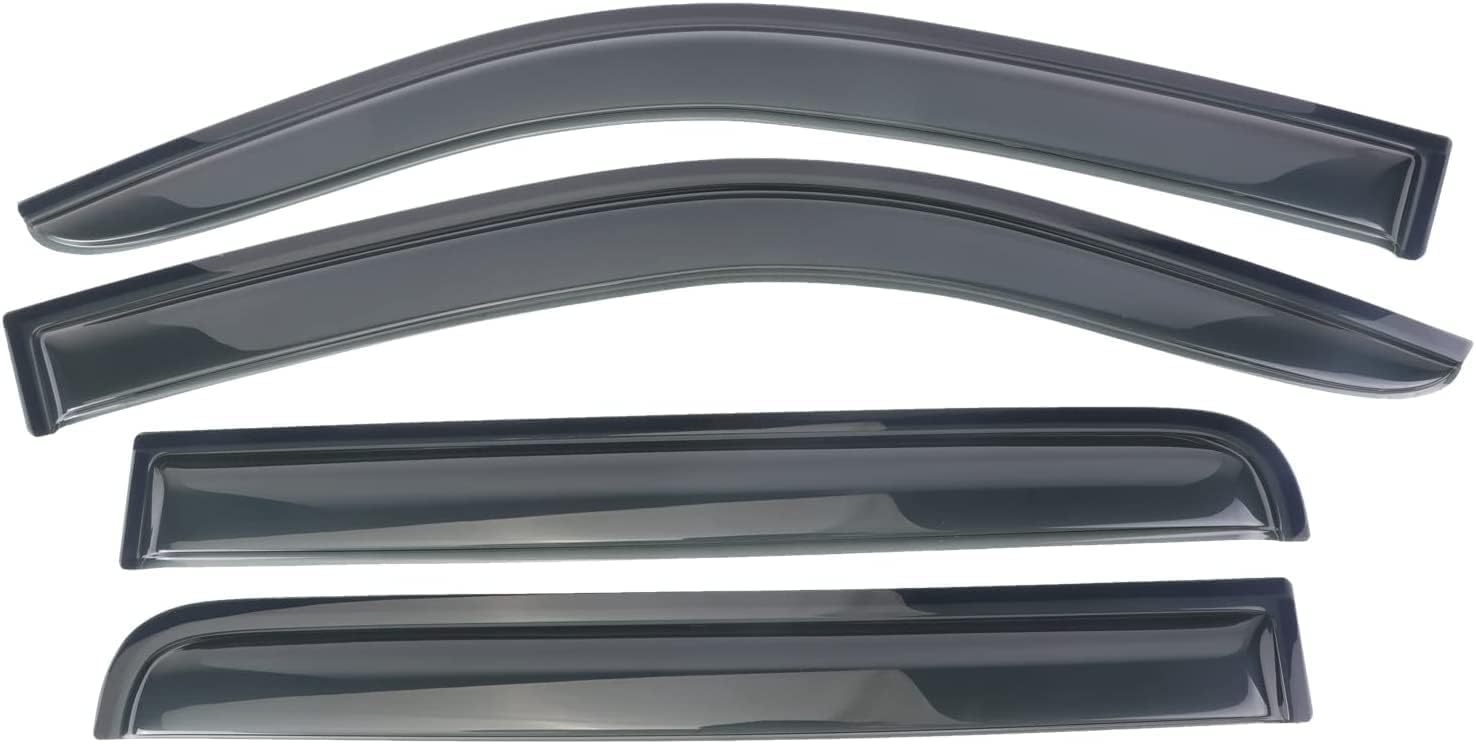 94407 Outside Mount 4pcs Window Deflectors Sun/Rain Guard Vent Shade Fit 2005-2020 Nissan Frontier Crew Cab(with 4 Full Size Doors Only)