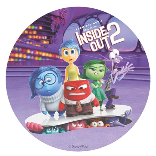 Dekora, Oblea Comestible INSIDE OUT 2, Decoración para Tarta de Cumpleaños Infantiles, Adorno para Pasteles y Postres, Disco 20 CM