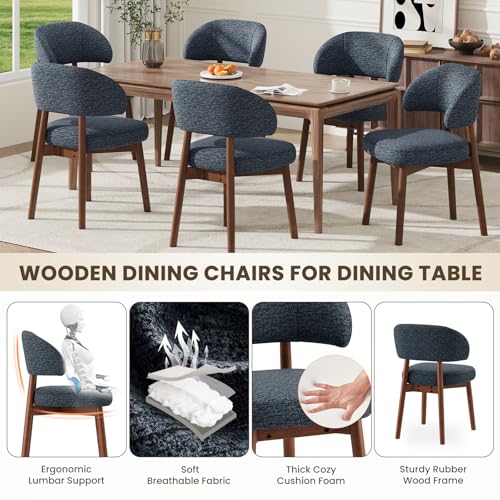 Image of MALOL 47 inch-63 inch Extendable Round to Oval Dining Table Chairs Set for 4-8, Modern Wooden Kitchen Table and Chairs with Hidden Storage and Fluted Design for Dining Room /Small Space(Black and Dark Blue)