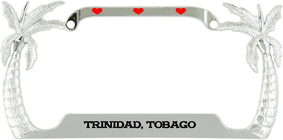 Speedy Pros I Love Heart Trinidad Palm Tree License Plate Frame Tag Holder Palm Tree Frame