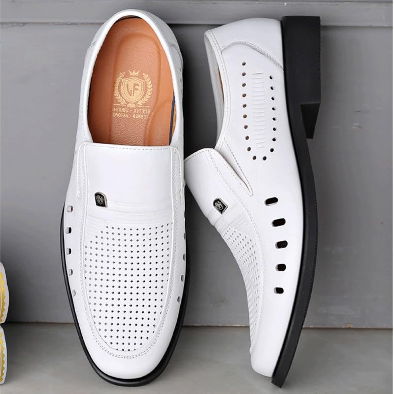 Men's Cutout Mesh Handmade Flat Casual Loafers Lightweight Slip on Mesh Moccasins Summer Breathable Driving Shoes for Driving Walking Wedding Outdoor Indoor Size3