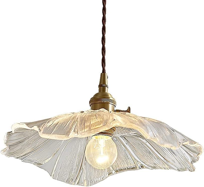MARURY Kitchen Island Small Chandelier, Brass Glass Pendant Light, Simple Dining Table Lighting Fixtures, for Kitchen Entrance Island Bedroom Ceiling Lights