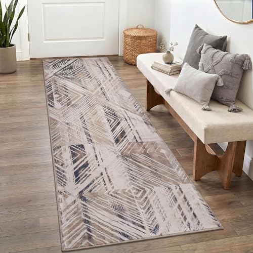 Image of Medallion Vintage Look Carpet for Living Room Bedroom Dining Room | Washable Area Rug with Non Slip TPR Backing | Modern Floor Carpet for Home(Design01-22x55 Inches)