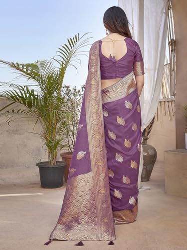 Image of Satrani Women's Jacquard Silk Blend Saree