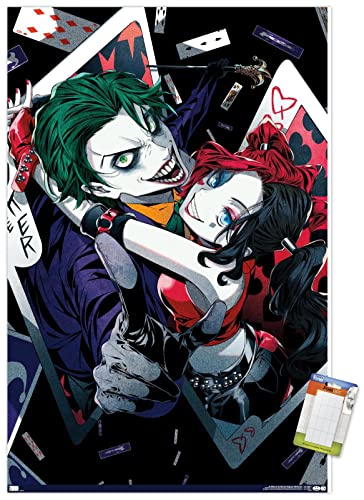Trends International DC Comics - Harley Quinn Anime - Joker Hug Wall Poster, 22.375" x 34", Premium Poster & Mount Bundle