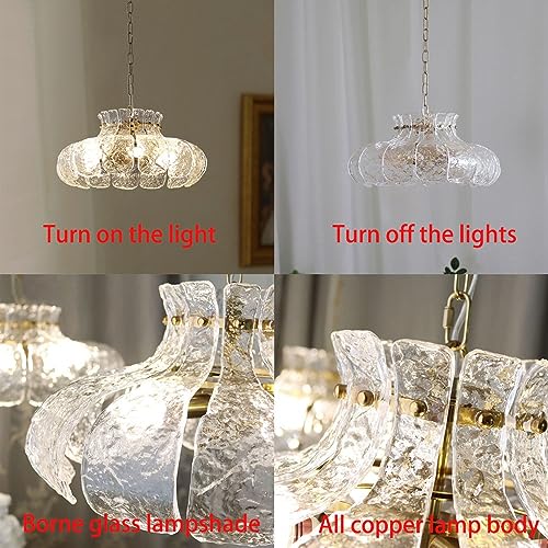 Lustre suspendu en verre et cuivre véritable chic pour bureau