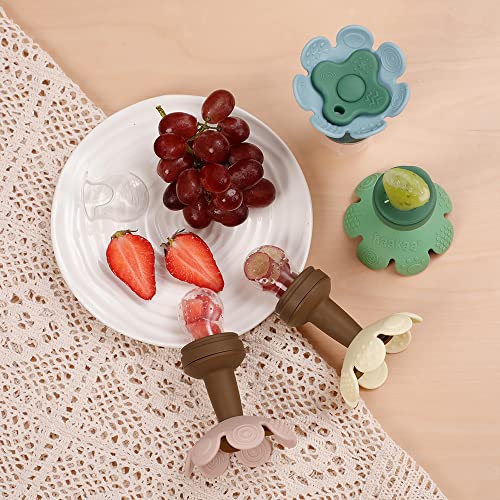 Haakaa Flower Fruit Food Feeder Pacifier |Breastmilk Popsicle Mold For Teething| Silicone Feeder And Teether For Baby Teething Relief & Infant Safely Self Feeding, Bpa Free (Pea Green) #TOP6