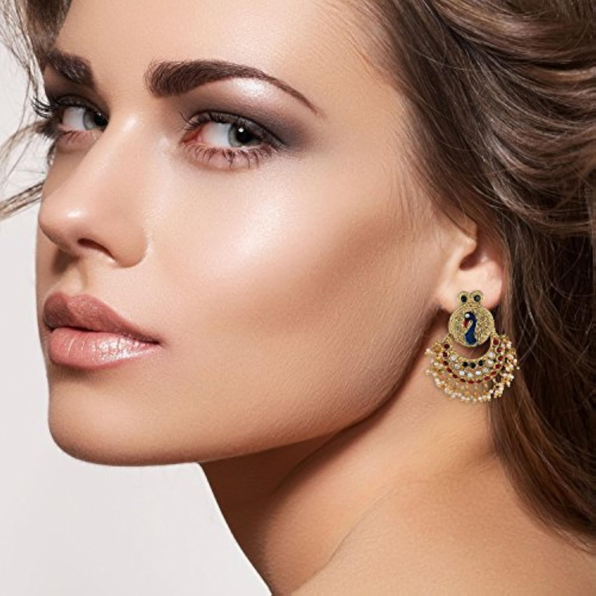 Women's Dazzling Mayur Hanging Earrings