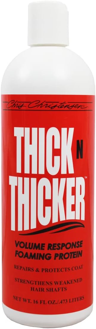 Thick N Thicker Response Foaming Protein Dog Conditioner, Locks in Thickness & Adds 400x The Volume, Pro-Vitamin Formula, All Coat Types, Made in USA, 16 oz