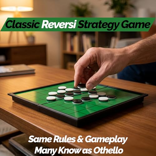 Sterling Games Reversi Juego de Estrategia con Tablero Magnético miniatura 2