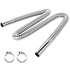 Exhaust Pipe Flex Kit, Steel Exhaust Clamps Bracket Gas Vent Hose Portable Pipe Silence for Air Diesels Car Heater Kit (120cm)