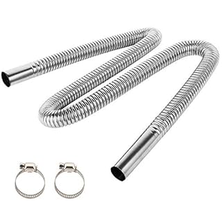 Exhaust Pipe Flex Kit, Steel Exhaust Clamps Bracket Gas Vent Hose Portable Pipe Silence for Air Diesels Car Heater Kit (120cm)