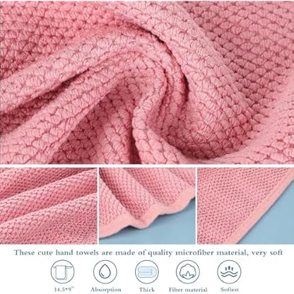 XFLYP 5 Stück Handtuch für die Küche zum Aufhängen mit Schlaufen, Weiche Koralle, Absorbent Super Weich Waschlappen mit Aufhängeöse Geeignet, für Küche und Bad, (36x23cm) – Bild 8