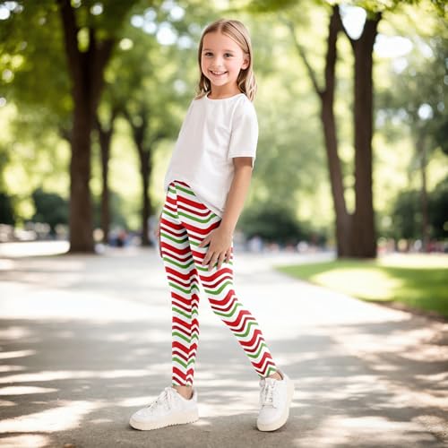 Girls 3pcs Leggings Printed Little Kids Striped Ankle Leggings 3-11Years4