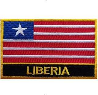 1 PCS Liberia Flag Patches Iron On or Sew On Embroidered Tactical Military National Liberia Patch
