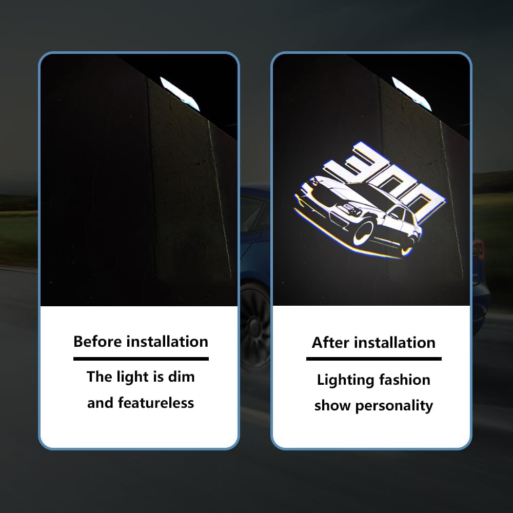 2PCS Car Door Logo Projector Lights Compatible with 300 300C 300S 2005- Present LED Ghost Shadow Light Laser Puddle Lamp Accessories (300)