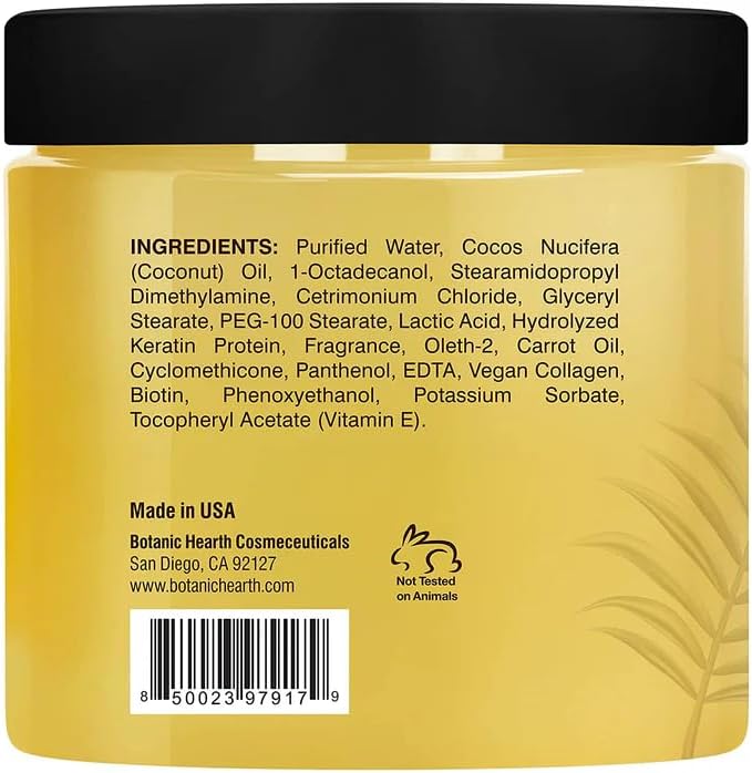 Botanic Hearth Keratin Hair Mask - with Biotin & Collagen for Dry Damaged & Colour Treated Hair - Repair, Restore, Smoothing, Conditioning & Strengthen All Hair Types - Men & Women - 473ml