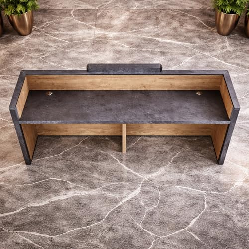 Image of Modern Reception Desk for Office, Clinic | Luxury Front Reception Counter Table with Storage | Particle Board Reception Table for Spaces - (RCT-038 LPB L6W2)
