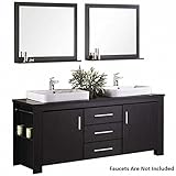 Washington DEC083D 72'(72-inch) Bathroom Vanity Set with Doulbe Sink and Mirrors - Espresso