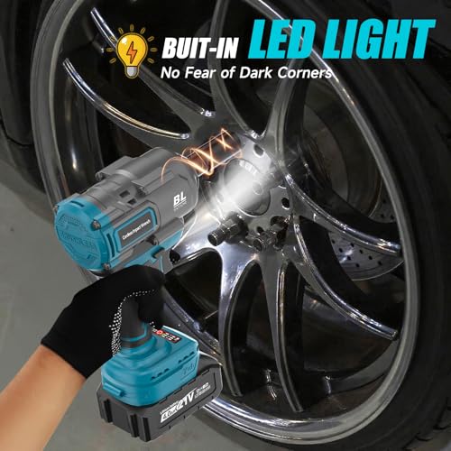 blayram 1200Nm Schlagschrauber Akku Kompatibel mit Ma-kkita 18V Lithium-Akku, 1/2 Zoll Bürstenloser Schlagschrauber mit 2x 4.0Ah Batterie, 5 Stecknüsse für Autoreifen, Automobilmontage und Gerüstbau