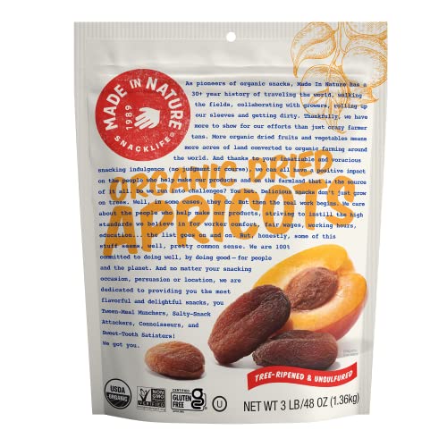 Made In Nature Organic Dried Apricots, 48 Ounce (Pack of 1) – Vegan Snack, Non-GMO, Unsulfured,...