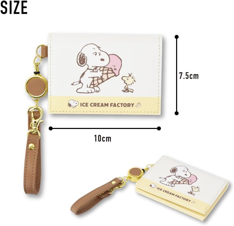 SNOOPY Women's Bi-Fold Pass Case YE Ice Cream