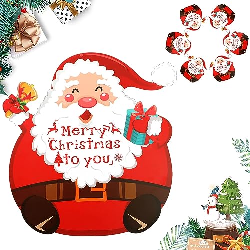 6PCS Lovely Christmas Placemats,Creative Santa Claus Xmas Place Mats,Waterproof PVC Dining Table Place Mats for Christmas Red Tablemats for Dining Room Kitchen Table Decor Xmas Parties