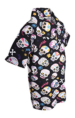 Unique Baby Boys Colorful Skulls Halloween Collared Polo T Shirt (8, Skulls) #TOP5