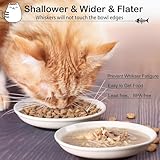 Pavlleen 3 Stück Katzennapf Keramik, mit Rutschfestem Gummiboden,Flacher breiter Futter- und Wassernapf für Kätzchen, Anti Whisker Fatigue Katzengeschirr Set, für Katzen und Kleintiere