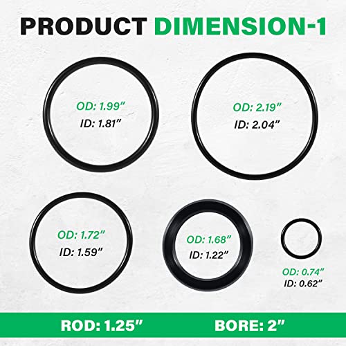 Image of (1 Pack) 6803329 7137769 Hydraulic Lift Cylinder Seals Kit, Replace for Skid Steer Lift Hydraulic Cylinder Seal Kit, Fit for Bobcat 444, 500, 520, 530, 533, 540, 542B, 643, 731, 743