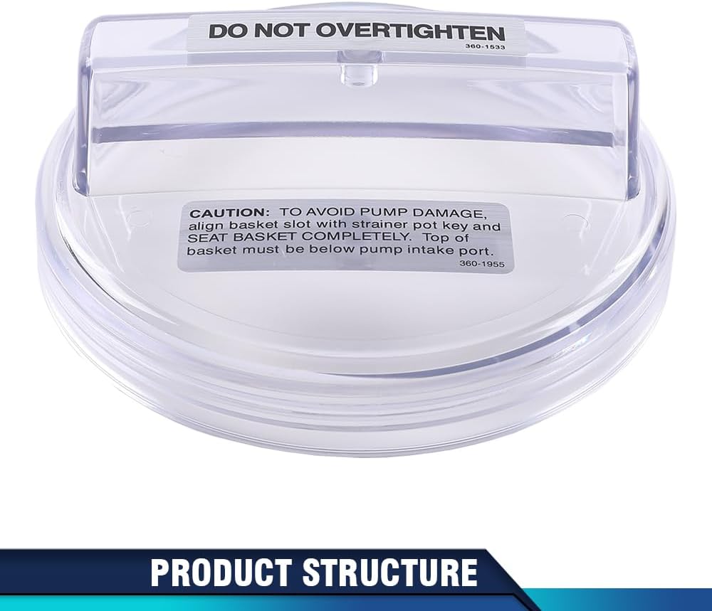 PIT66 Clear Pool Pump Strainer Lid Filter Cover 1121-1429 (Fits 3 different pumps) Fit Lomart Ultra Promega 3, Embassy High Performance Pump and Doughboy Powerline XP