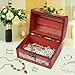 Coolrunner Handmade Retro European wooden box Vintage Wooden Treasure Case Decorative Trinket Jewelry Storage Box Old Memory (1) (Style 1)