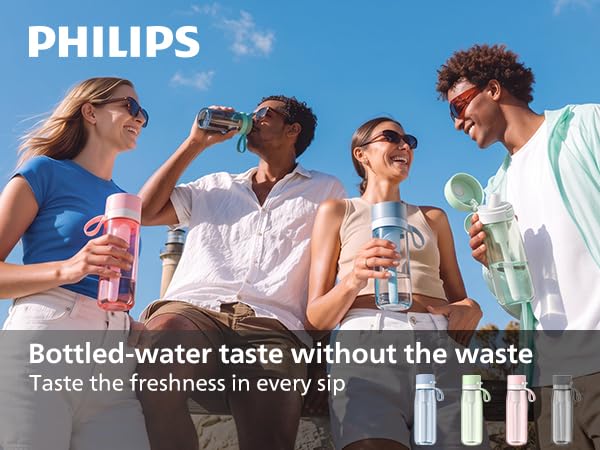 Image of Philips Water GoZero Everyday Filter Water Bottle with Philips Everyday Tap Water Filter, BPA-Free Tritan Plastic, Transform Tap Water into Healthy Drinking Tastier Water, 22 oz /36 oz