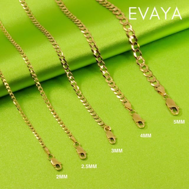 Real Solid 14k Gold Cuban Chain (2mm-3mm Width, 16"-24" Length) - For Men & Women - Durable, Resistant to Tarnishing & Lasts a Lifetime - Image 7