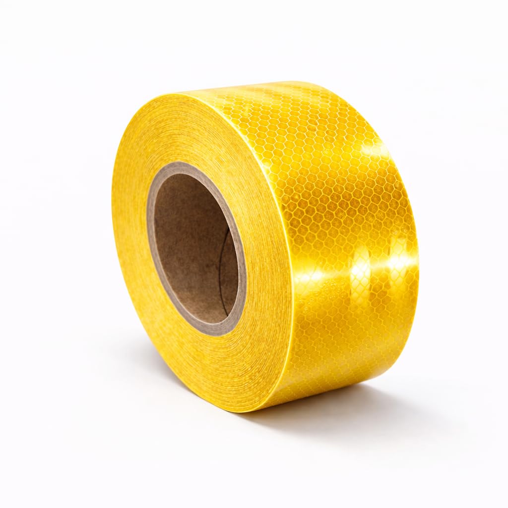 GlowTail High Intensity Water Proof Conspicuity Warning Reflective Radium Conspicuity Tape Sticker 2 Inch X 150 Feet Yellow-image-47