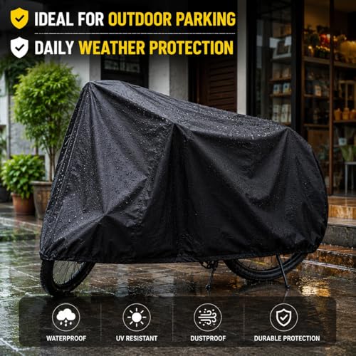 Image of Waterproof Bicycle Cover for Single /Double Cycle - Dustproof, UV Resistant Bike Cover