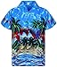 Produktbild V.H.O. Funky Hawaii-Hemd, Herren, Kurzarm, Parrot, Blau, XXL