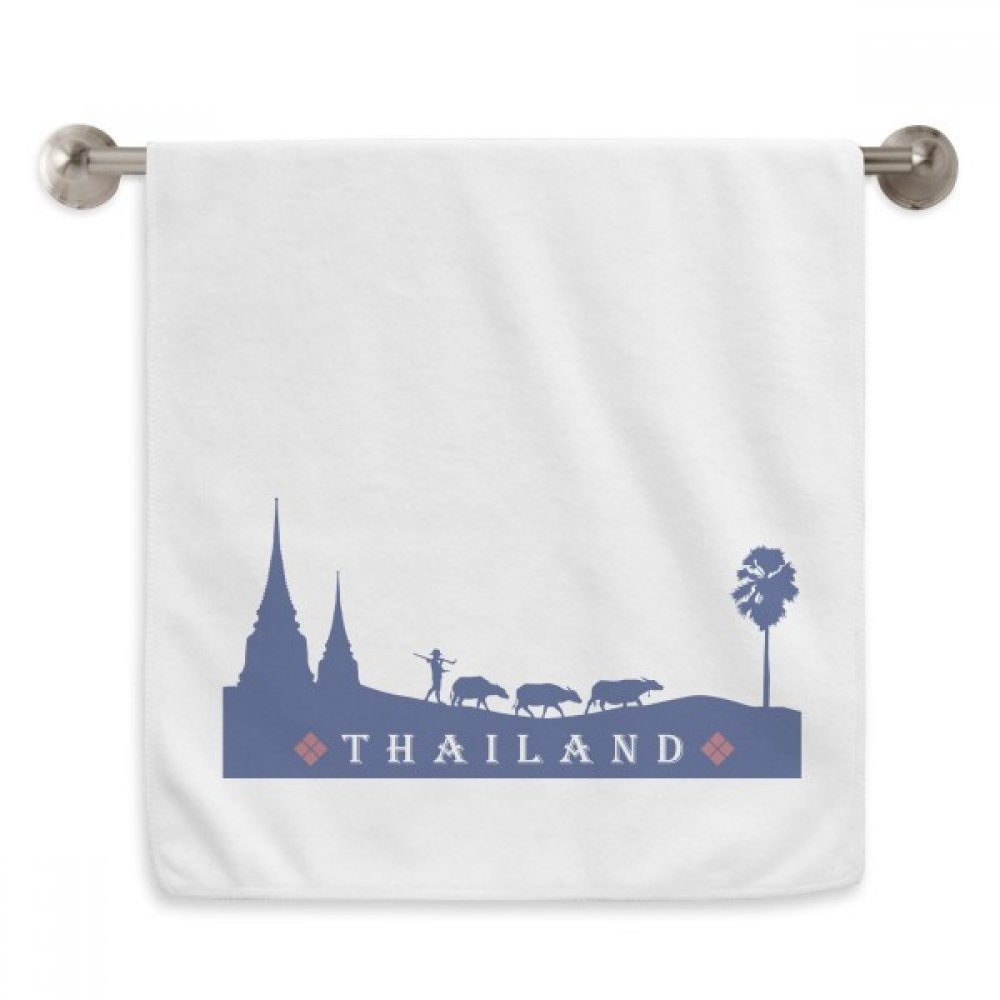 Serviettes moelleuses Royaume de Thaïlande Douanes Culture en coton blanc 13x29 pouces