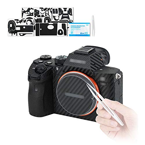 Autocollant de protection anti-rayures pour appareil photo Sony A7III A7RIII uniquement (film en fibre de carbone)