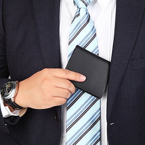 Bifold Trifold Leather RFID Mens Wallet with ID Window & Coin Pockets 7