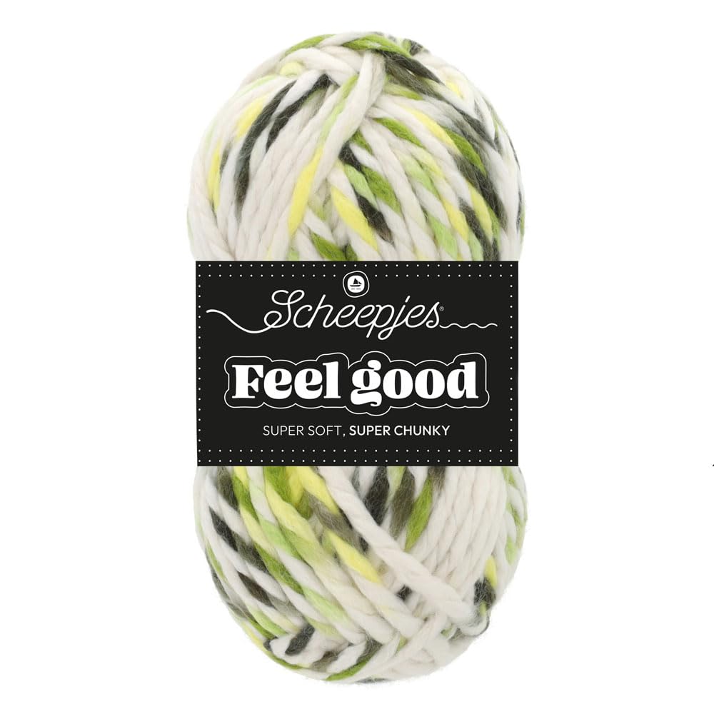Lana Scheepjes Feel Good ovillo de 150g en mezcla acrílica tricolor negro verde gris