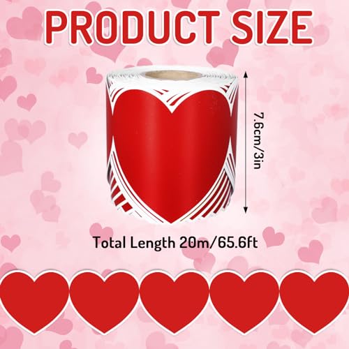 Image of Whaline 65.6 Ft Back to School Bulletin Board Border Heart Trim Borders Non-Stick Red Paper Border Roll for First Day of School Classroom Chalkboard Decoration