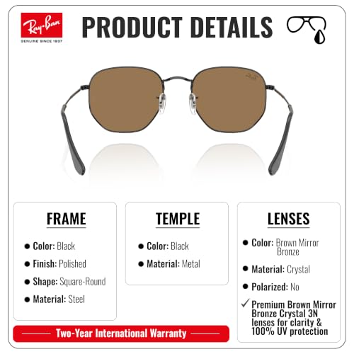 Image of Ray-Ban RB3548N HEXAGONAL FLAT LENSES Sunglasses w /Official Eyewear Kit