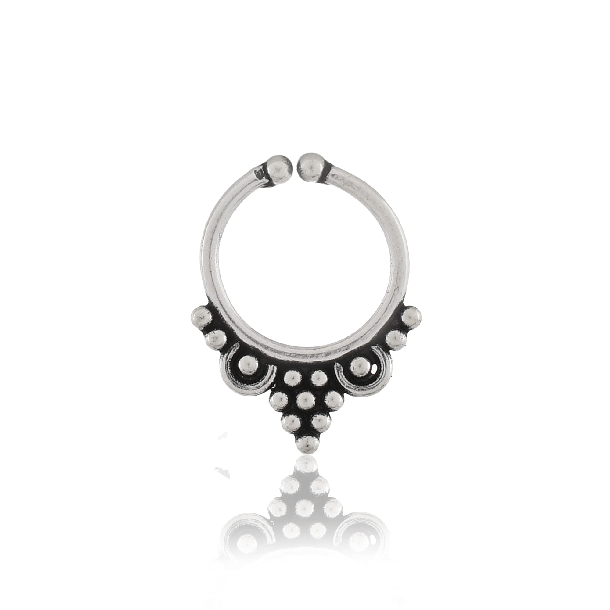 NEMICHAND JEWELS Pure 925 Sterling Silver Septum Nose Rings For Women - Non Pierced nose (SS-NR-09) (B09DYZZGR2) Amazon Price History, Amazon Price Tracker