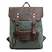 Produktbild DRF Laptoprucksack aus Canvas und Leder im Vintage Design 33x45x10 CM #BG-40 (Grün)