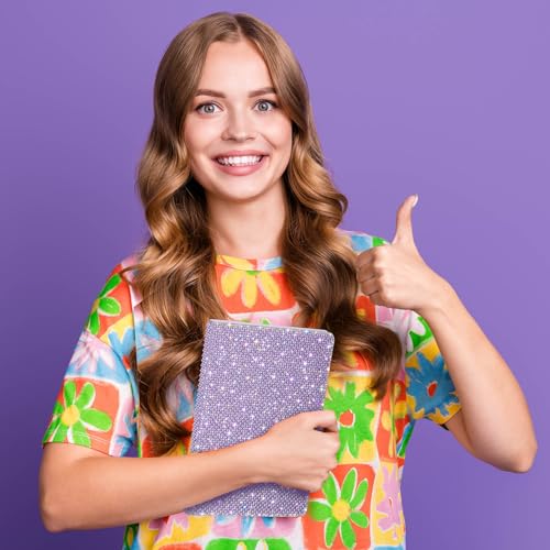Ensemble stylo strass et carnet violet A5 rigide chic - 7