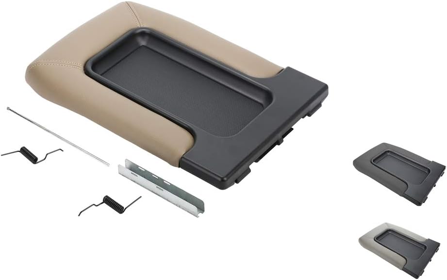 Center Console Lid/Cover Armrest Repair Kit Compatible with 99-07 Chevy Silverado,Tahoe,Suburban,Avalanche,GMC Sierra,Yukon,Escalade-Replaces 19127364,19127365,19127366, Dark Beige