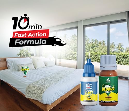 Image of Amish Combo Pack 20g & Amish-B Bed Bug Liquid 30g For Home Kitchen |10Minutes Result Guaranty|Removes Entire Ant, Bed Bug Colony|Powerful 100% Organic No Chemical