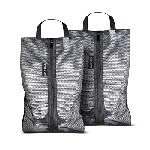 2 Stück Schuhbeutel Reise TPU Wasserfeste Schuhtasche mit Reißverschluss Reiseutensilien für Männer und Frauen (Schwarz)